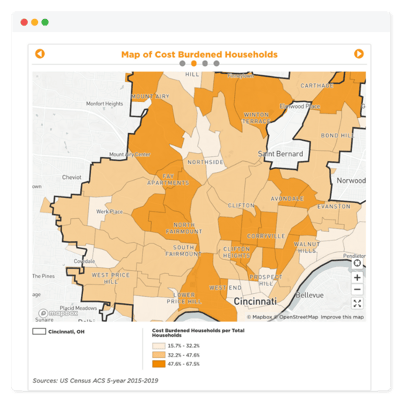 Map of Cost Burdened Households